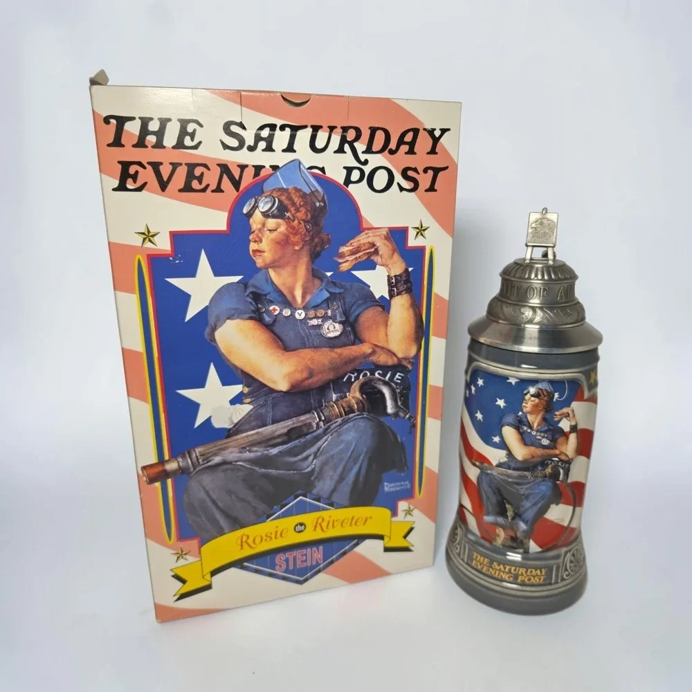 Rosie the Riveter Collectible Beer Stein Norman Rockwell w/ COA New in Box